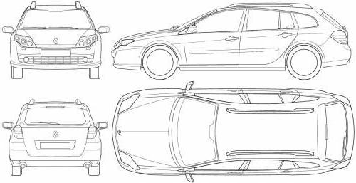 Szkic techniczny Renault Laguna III Grandtour