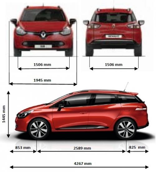 Szkic techniczny Renault Clio IV Grandtour 