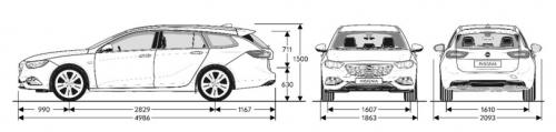 Szkic techniczny Opel Insignia II Sports Tourer