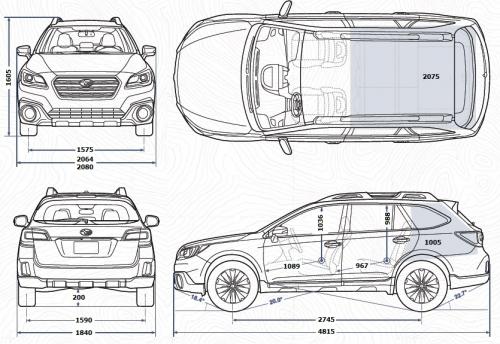 Szkic techniczny Subaru Outback V Crossover
