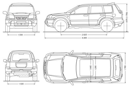 Szkic techniczny Nissan X-Trail I