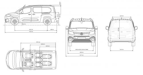 Szkic techniczny Toyota Proace City Verso Long