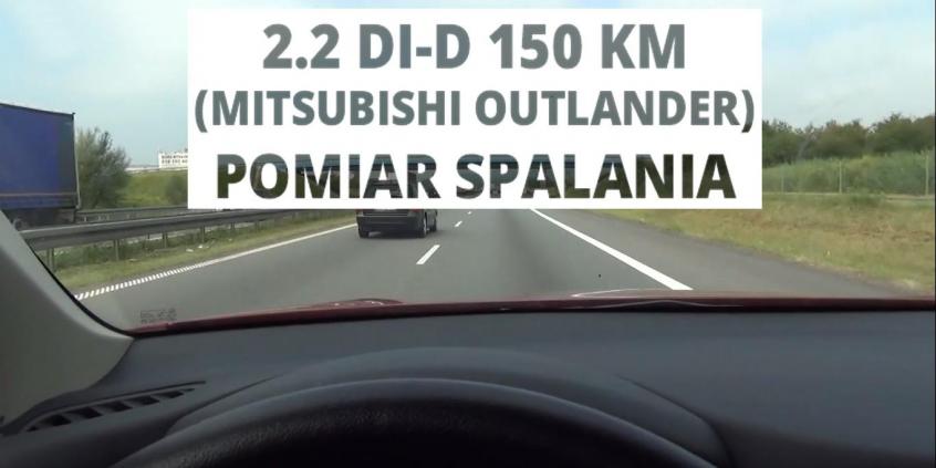 Mitsubishi Outlander 2.2 DI-D 150 KM - pomiar spalania