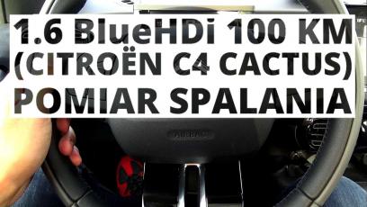 Citroen C4 Cactus 1.6 BlueHDi 100 KM (MT) - pomiar spalania 