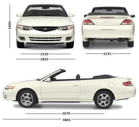 Szkic techniczny Toyota Camry IV Cabrio Solara