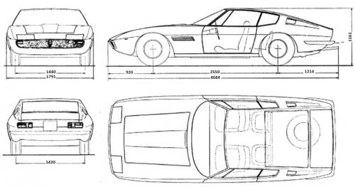 Szkic techniczny Maserati Ghibli I