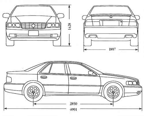 Szkic techniczny Cadillac SeVille V