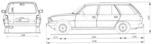 Szkic techniczny Peugeot 305 I Kombi