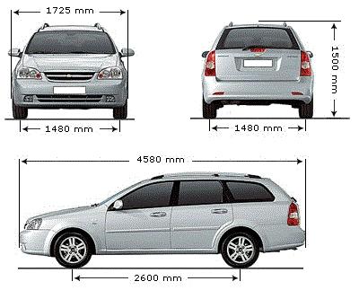 Szkic techniczny Chevrolet Nubira Kombi