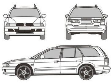 Szkic techniczny Mitsubishi Galant VIII Kombi