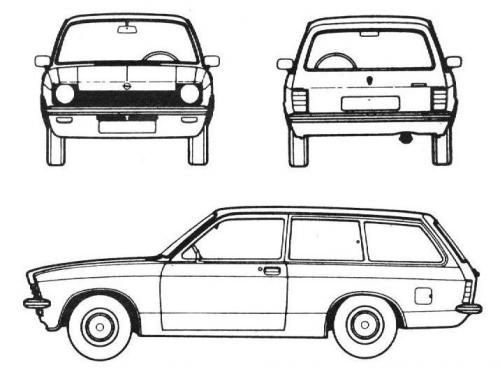 Szkic techniczny Opel Kadett C Kombi