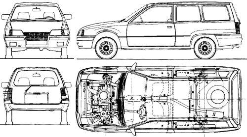 Szkic techniczny Opel Kadett E Combo