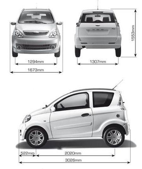 Szkic techniczny Microcar MGo Hatchback Family
