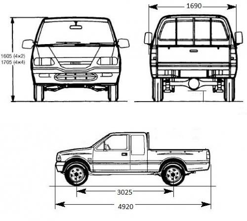 Szkic techniczny Opel Campo