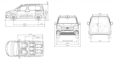 Szkic techniczny Toyota Proace City Verso Standard