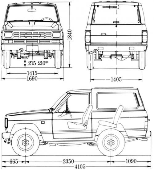 Szkic techniczny Nissan Patrol I Standard