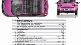 Renault Twingo II Facelifting - szkic auta - wymiary