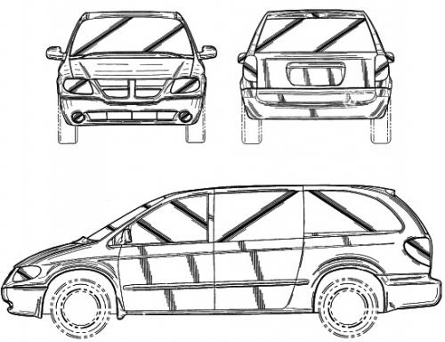 Szkic techniczny Dodge Caravan IV Minivan