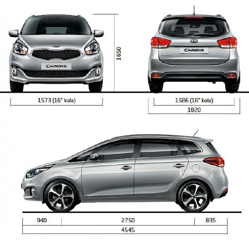 Szkic techniczny Kia Carens IV Minivan