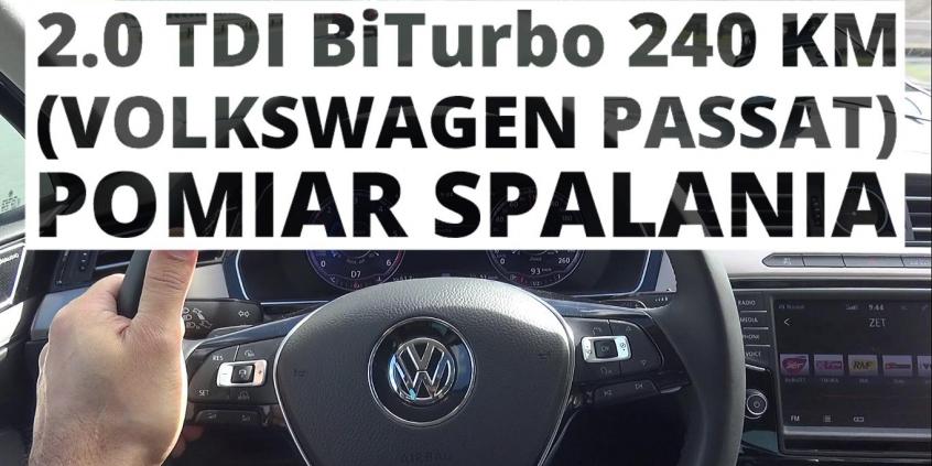 Volkswagen Passat 2.0 TDI BiTurbo 240 KM (AT) - pomiar spalania 