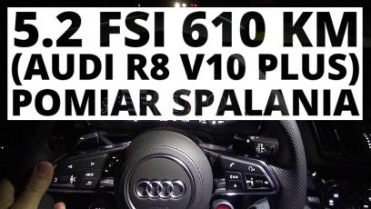 Audi R8 Coupe 5.2 FSI V10 plus 610 KM (AT) - pomiar spalania