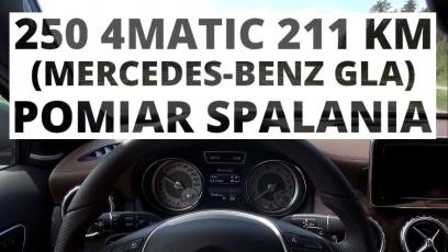 Mercedes GLA 250 4MATIC 2.0 211 KM (AT) - pomiar spalania