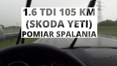 Skoda Yeti 1.6 TDI 105 KM - pomiar spalania
