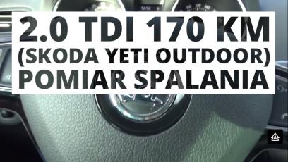Skoda Yeti Outdoor 4X4 2.0 TDI 170 KM (MT) - pomiar spalania 
