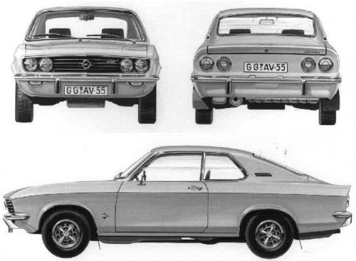 Szkic techniczny Opel Manta A