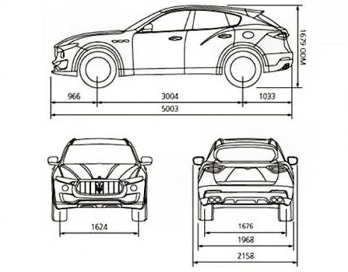Szkic techniczny Maserati Levante