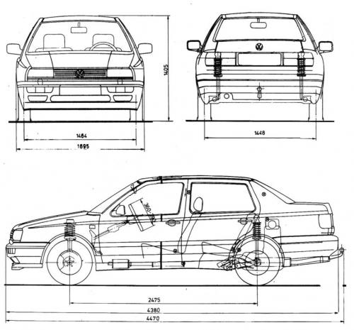 Szkic techniczny Volkswagen Vento