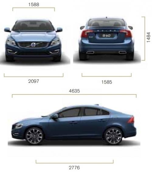 Szkic techniczny Volvo S60 II Cross Country