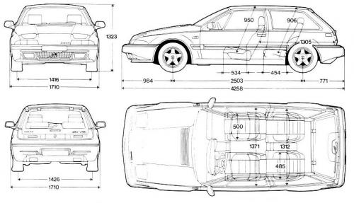 Szkic techniczny Volvo 480
