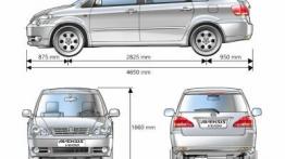 Toyota Avensis Verso - szkic auta - wymiary