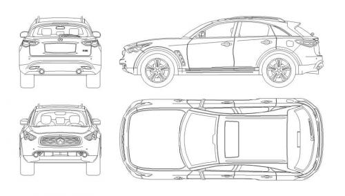 Szkic techniczny Infiniti FX II Crossover