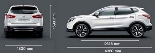 Szkic techniczny Nissan Qashqai II Crossover