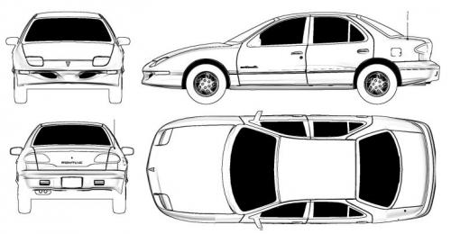 Szkic techniczny Pontiac Sunfire Sedan