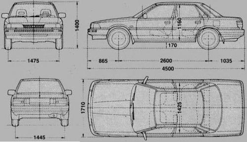 Szkic techniczny Toyota Camry II Sedan