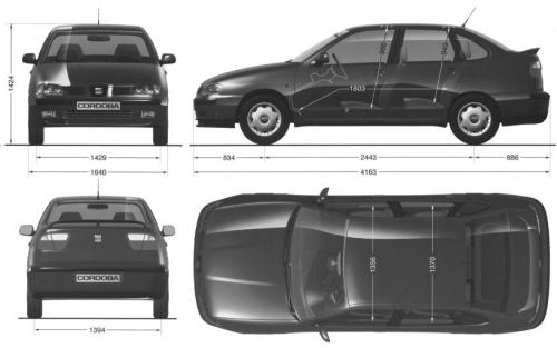 Szkic techniczny Seat Cordoba II Sedan