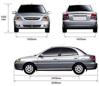 Szkic techniczny Kia Rio I Sedan