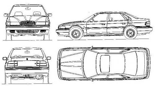 Szkic techniczny Rover 800 Sedan