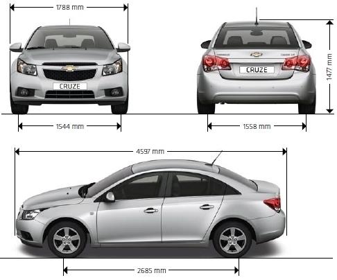 Szkic techniczny Chevrolet Cruze Sedan