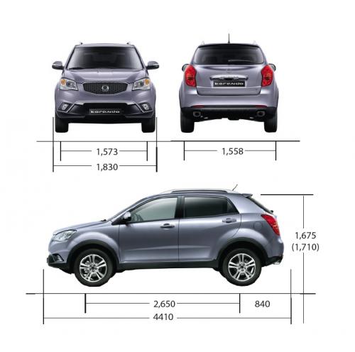 Szkic techniczny Ssangyong Korando III SUV