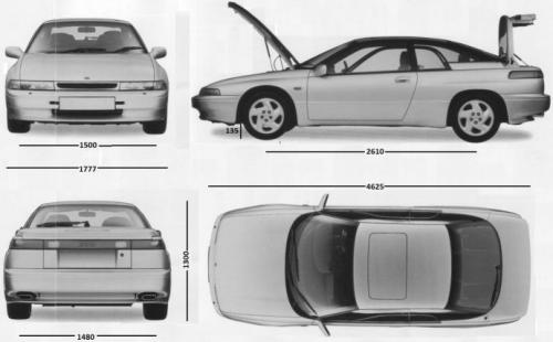 Szkic techniczny Subaru SVX