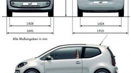 Volkswagen up! - szkic auta - wymiary