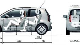 Volkswagen up! - szkic auta - wymiary