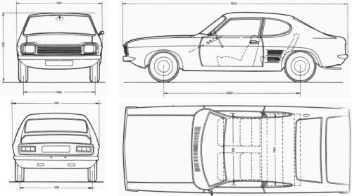 Szkic techniczny Ford Capri I