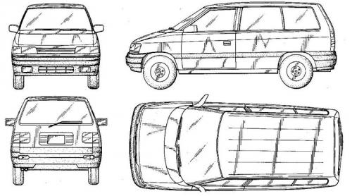 Szkic techniczny Mazda MPV I