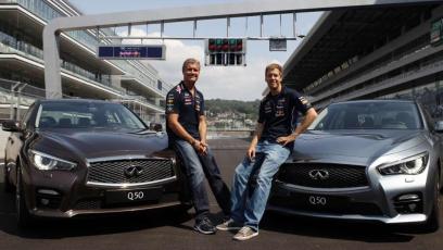 Sebastian Vettel pokonał okrążenie toru w Sochi - Infiniti Q50