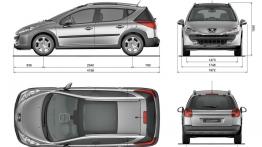 Peugeot 207 Outdoor - szkic auta - wymiary